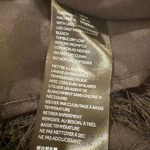 Anthropologie EUC Size 8 Pretty Black Sleeveless Fringe Cocktail Dress (0605) - Picture 11 of 12